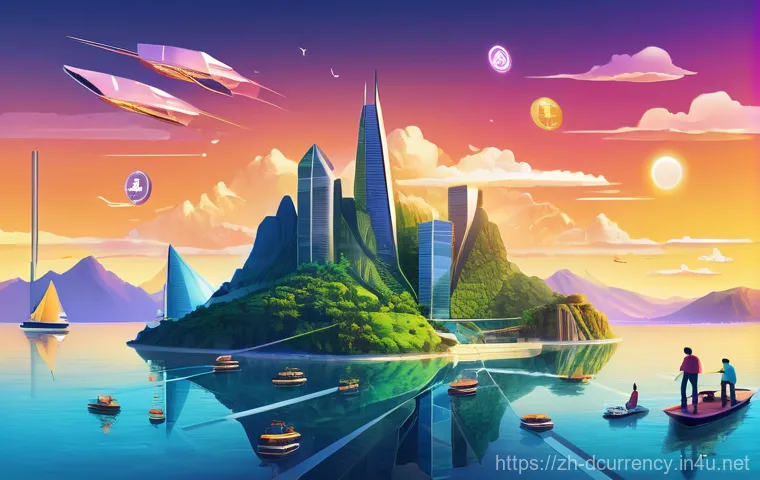 디지털화폐와 중앙은행 디지털 화폐의 차이점 - **"The Digital Currency Eco    A vibrant, modern infographic illustration depicting three distinct "...