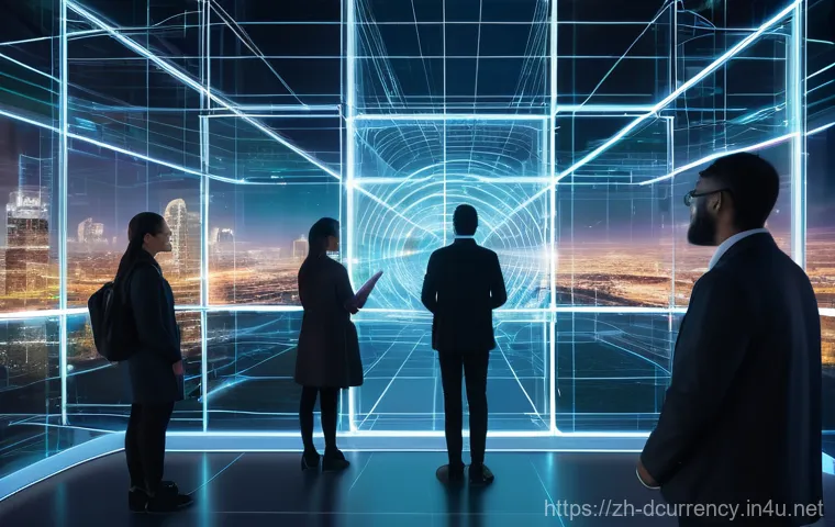 디지털화폐의 기술적 발전과 위험 - **Prompt: "A vibrant, futuristic digital city scene where diverse individuals from various backgroun...