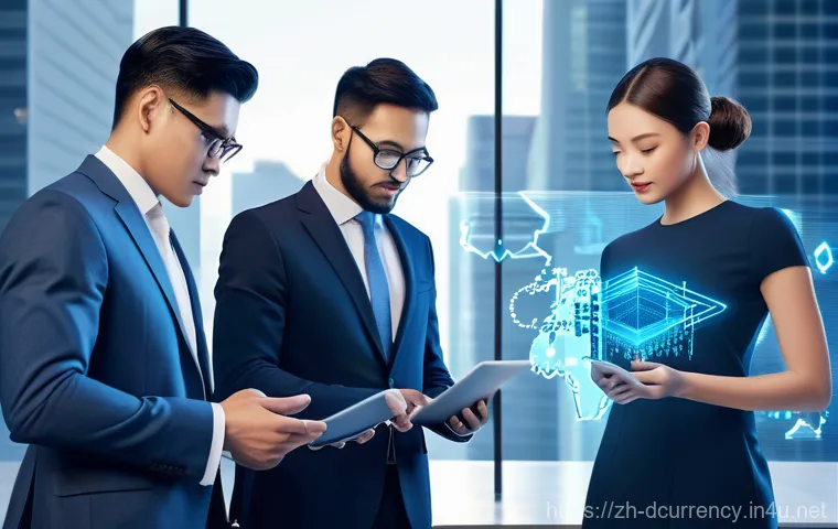 디지털화폐의 기술적 발전과 위험 - **Prompt: "A vibrant, futuristic digital city scene where diverse individuals from various backgroun...