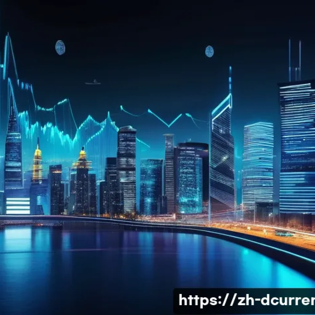 디지털화폐 종류 비교 - A futuristic digital cityscape at night symbolizing decentralized cryptocurrencies like Bitcoin and ...