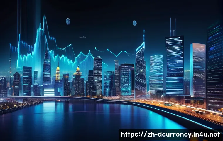 디지털화폐 종류 비교 - A futuristic digital cityscape at night symbolizing decentralized cryptocurrencies like Bitcoin and ...