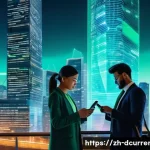 디지털화폐의 시장 분석 및 전망 - A futuristic digital finance scene illustrating the concept of central bank digital currencies (CBDC...