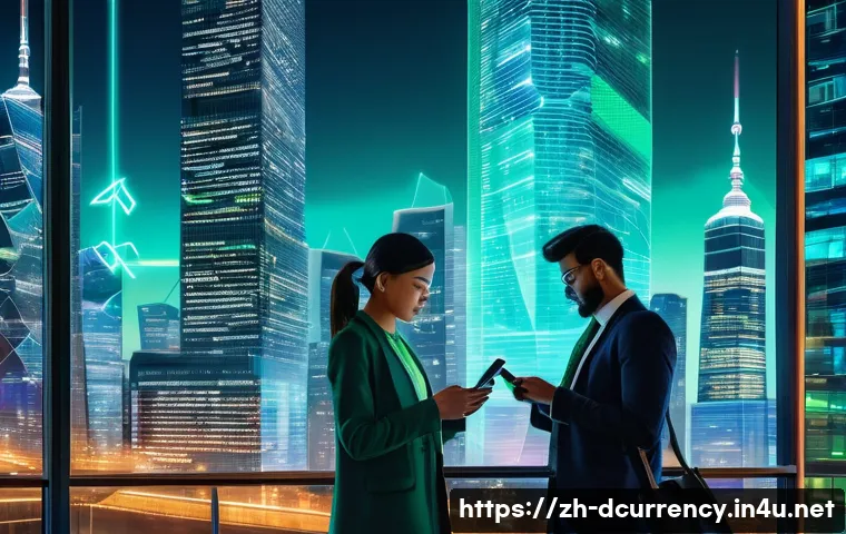 디지털화폐의 시장 분석 및 전망 - A futuristic digital finance scene illustrating the concept of central bank digital currencies (CBDC...