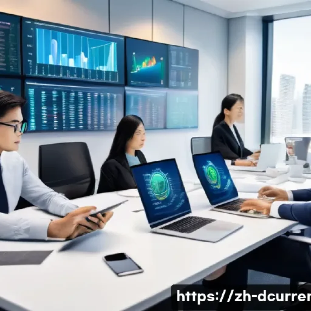 디지털화폐 발행의 법적 절차 - A modern corporate office scene showing a diverse team of professionals collaborating on digital cur...