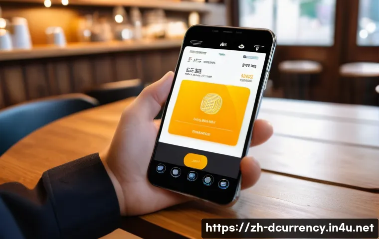 디지털화폐로 결제하는 방법 - A modern digital wallet app interface displayed on a sleek smartphone held by a young Chinese user i...